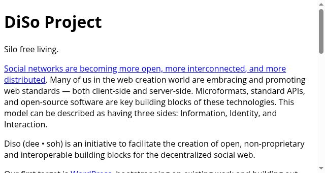 Screenshot of diso-project.org