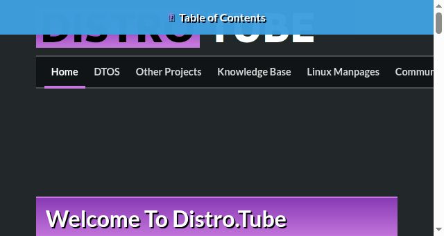 Screenshot of distro.tube
