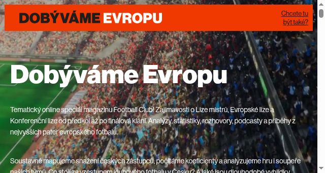 Screenshot of dobyvameevropu.cz
