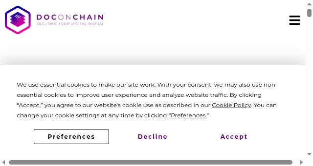 Screenshot of doconchain.com