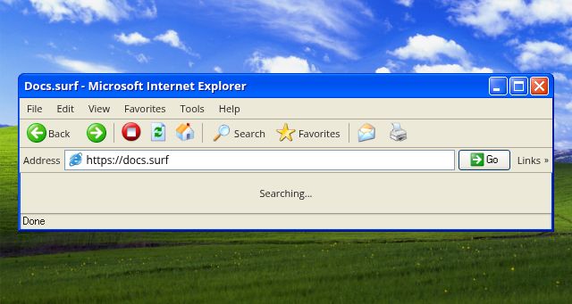 Screenshot of docs.surf