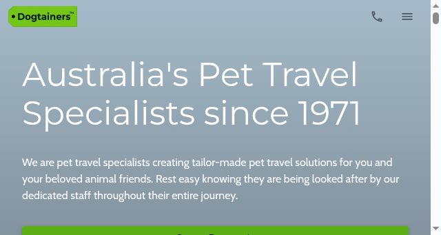 Screenshot of dogtainers.com.au