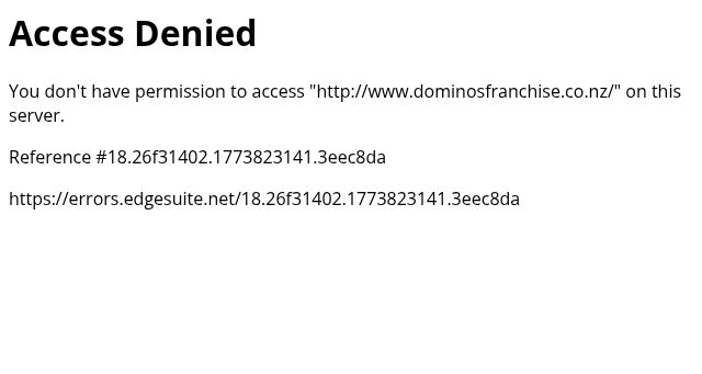 Screenshot of dominosfranchise.co.nz