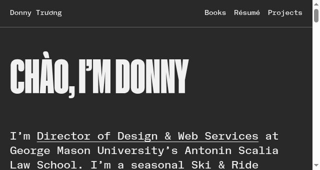 Screenshot of donnytruong.com