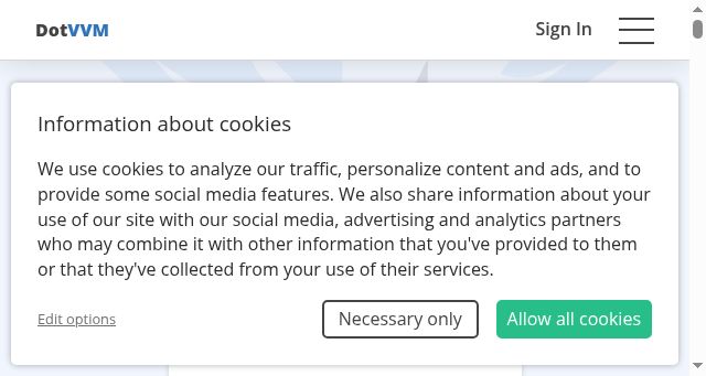 Screenshot of dotvvm.com