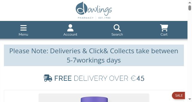 Screenshot of dowlingspharmacy.ie
