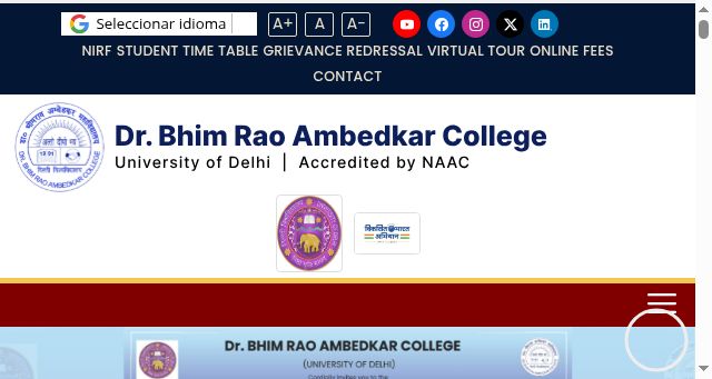 Screenshot of drbrambedkarcollege.ac.in