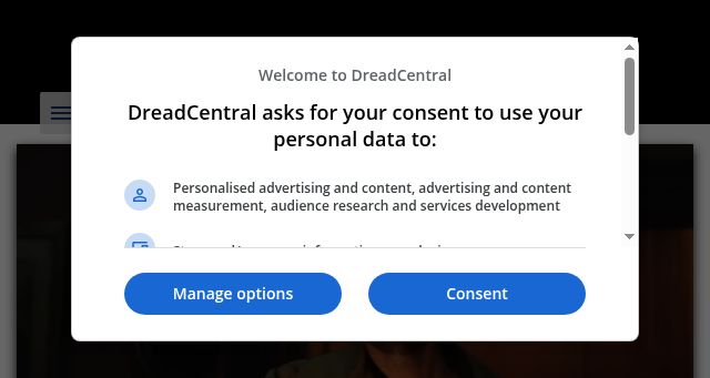 Screenshot of dreadcentral.com