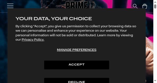Screenshot of drinkprime.uk