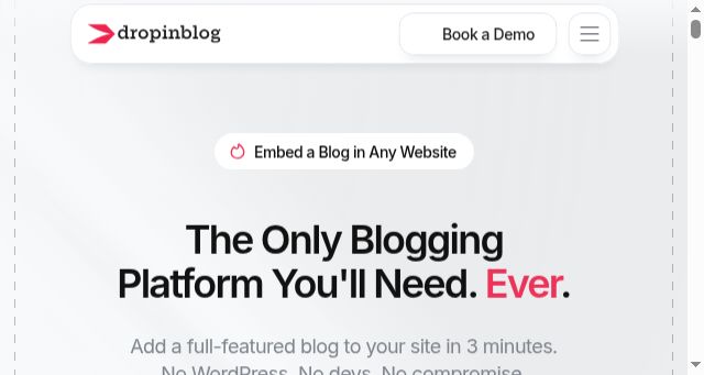 Screenshot of dropinblog.com