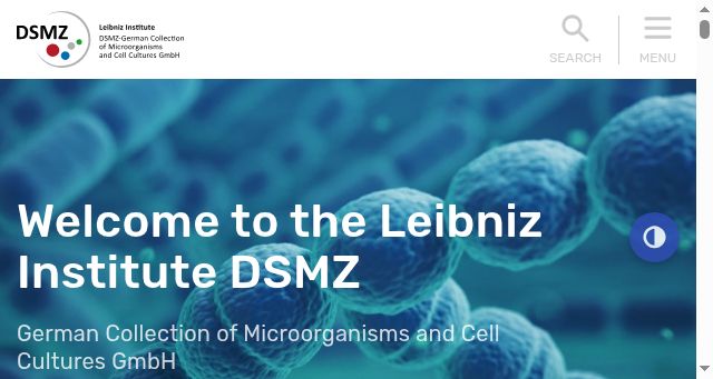 Screenshot of dsmz.de