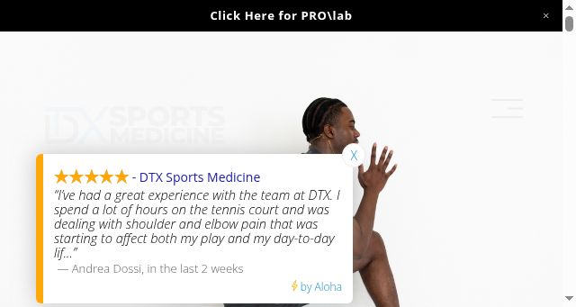 Screenshot of dtxsportsmedicine.com