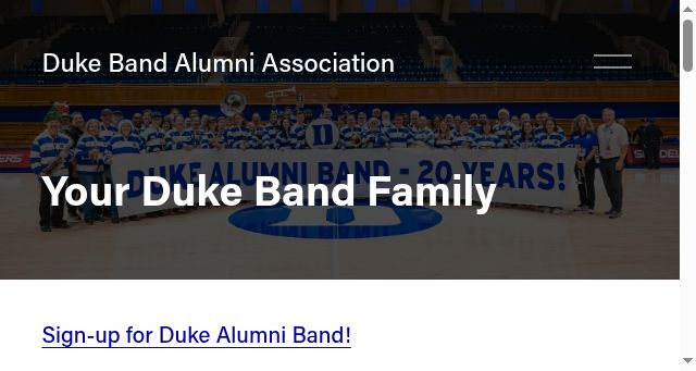 Screenshot of dukealumniband.org