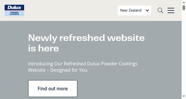Screenshot of duluxpowders.co.nz