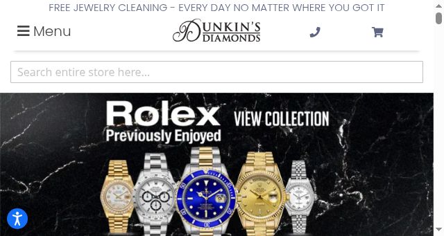 Screenshot of dunkinsdiamonds.com