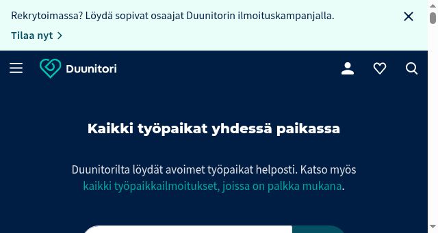 Screenshot of duunitori.fi