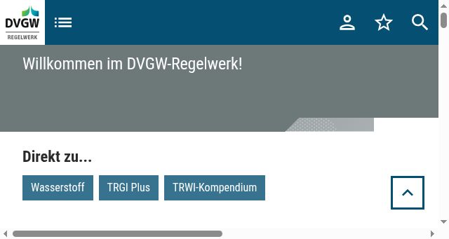 Screenshot of dvgw-regelwerk.de