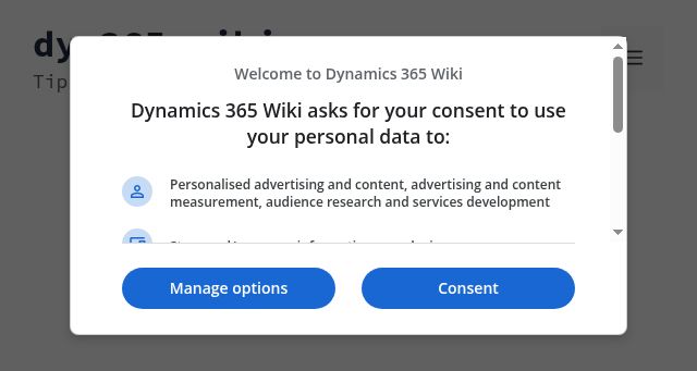 Screenshot of dyn365.wiki