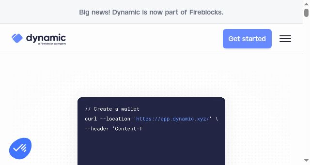 Screenshot of dynamic.xyz