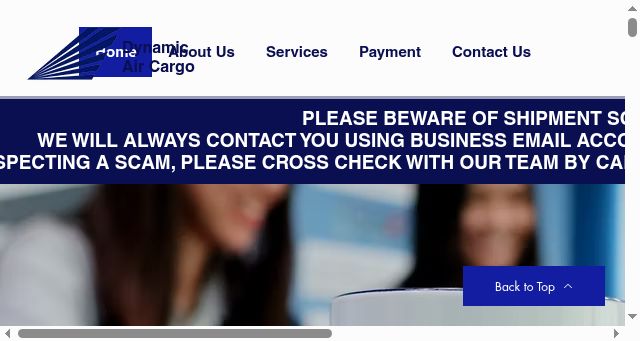 Screenshot of dynamicaircargo.com