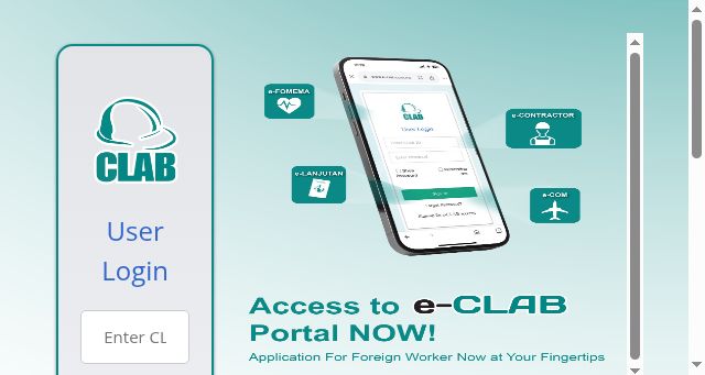 Screenshot of e-clab.com.my
