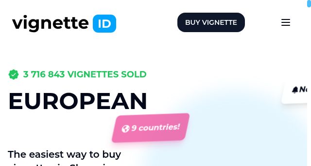 Screenshot of e-vignettes.eu