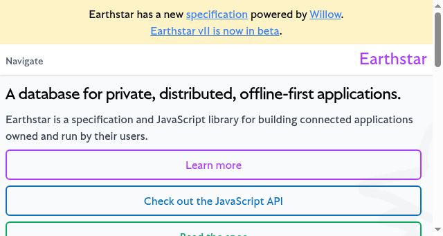 Screenshot of earthstar-project.org