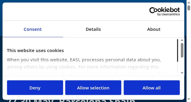 Screenshot of easlcongress.eu