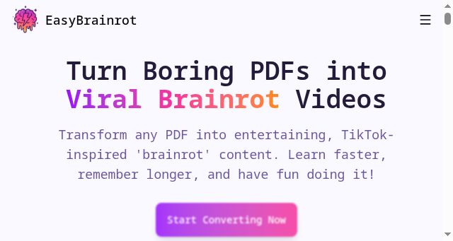 Screenshot of easybrainrot.com