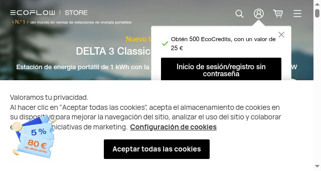 Screenshot of ecoflow.com