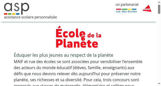 Screenshot of ecoledelaplanete.com