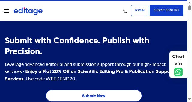 Screenshot of editage.com