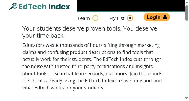 Screenshot of edtechindex.org
