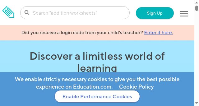 Screenshot of education.com