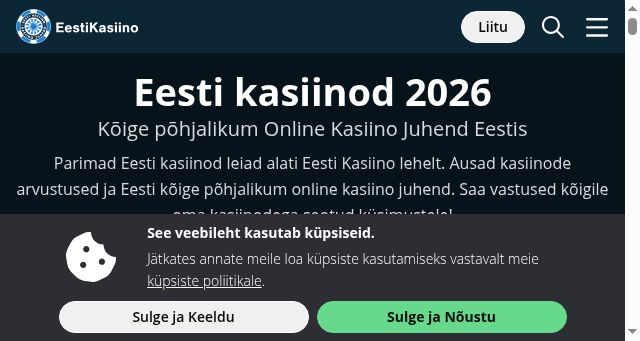 Screenshot of eestikasiino.com