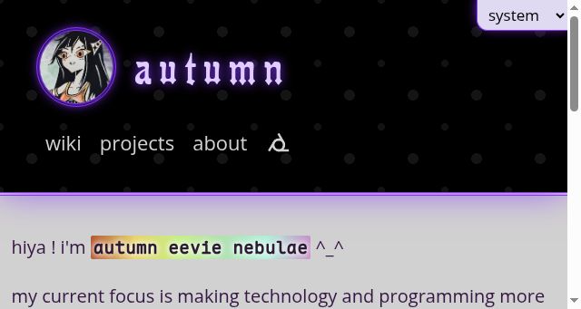 Screenshot of eevie.dev
