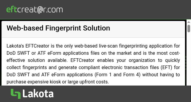 Screenshot of eftcreator.com