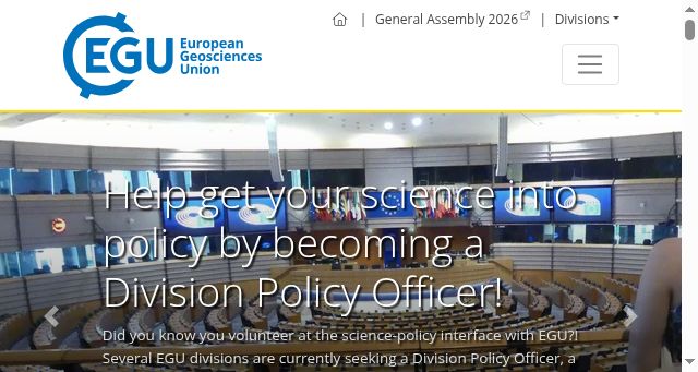 Screenshot of egu.eu