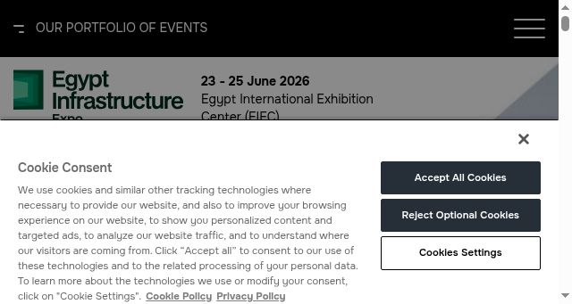 Screenshot of egyptinfrastructureexpo.com