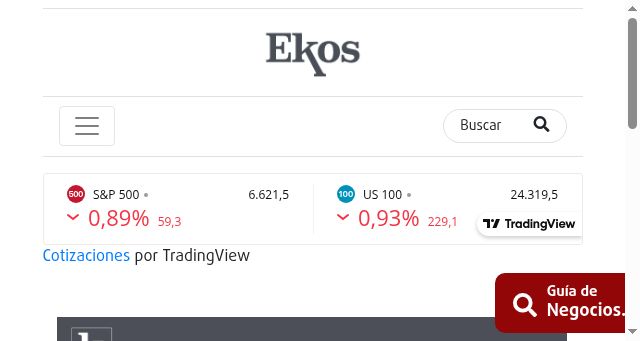 Screenshot of ekosnegocios.com