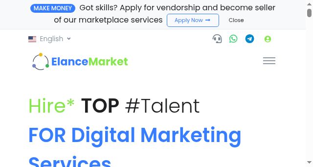 Screenshot of elancemarket.com