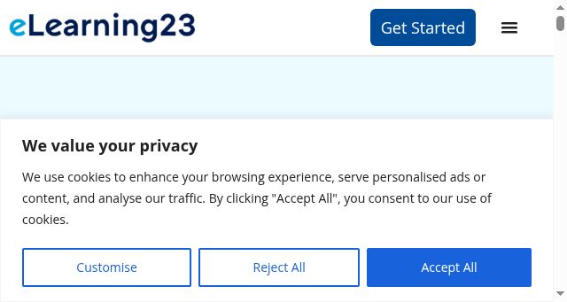 Screenshot of elearning23.com