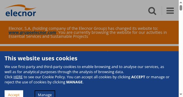 Screenshot of elecnor.com