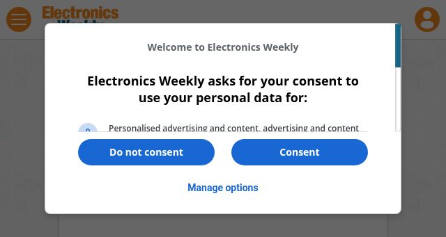 Screenshot of electronicsweekly.com