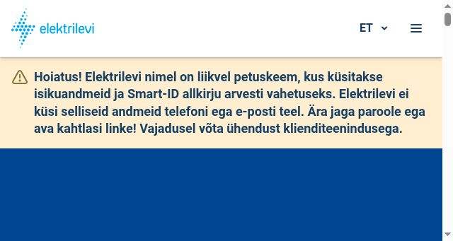Screenshot of elektrilevi.ee