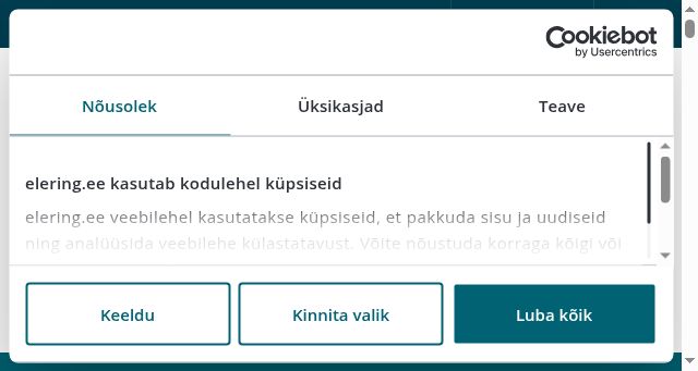Screenshot of elering.ee