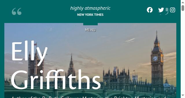 Screenshot of ellygriffiths.co.uk