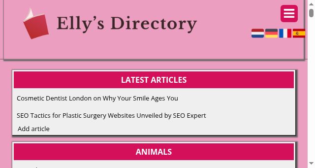 Screenshot of ellysdirectory.com