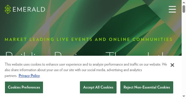 Screenshot of emeraldx.com