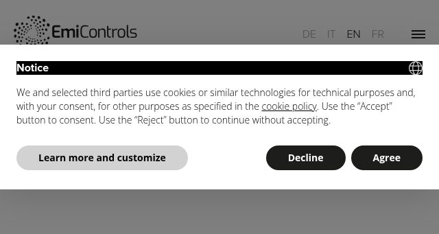 Screenshot of emicontrols.com